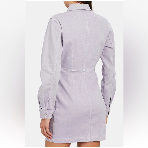 Samsoe Samsoe Lilac Button-Up Long Sleeve Denim Shirt Dress - Picture 2 of 10